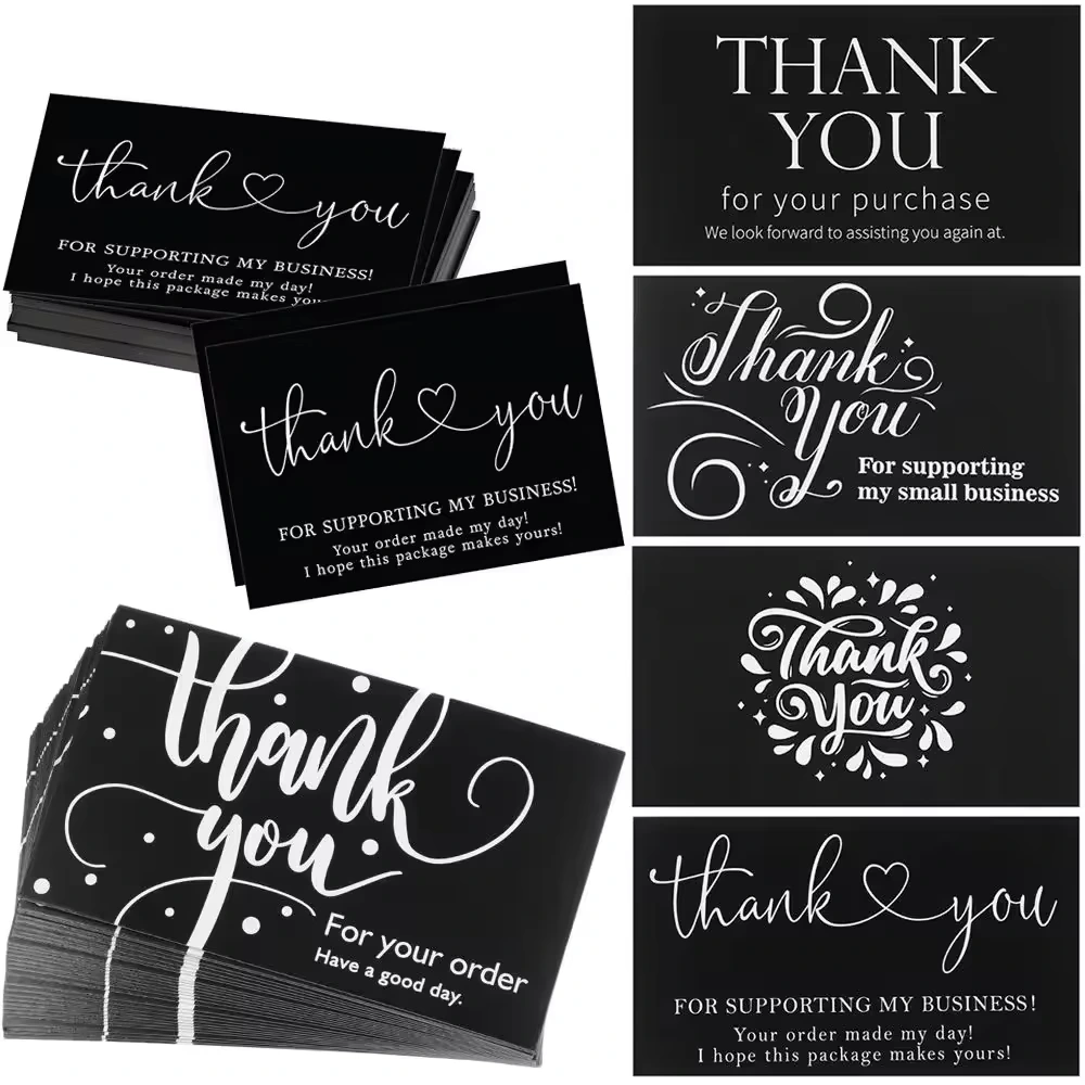 Black Thank You Card