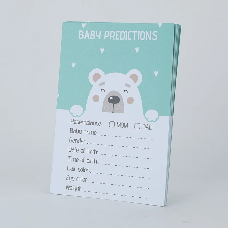 Cute Animal Baby Shower Game Card